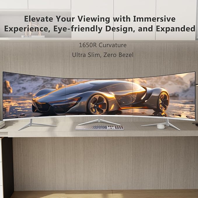 Z-Edge 24-inch Curved Gaming Monitor Full HD 1080P 1920x1080 LED Backlight Monitor with 100Hz Refresh Rate and Eye-Care Technology U24C 178° Wide View Angle DP+HDMI
