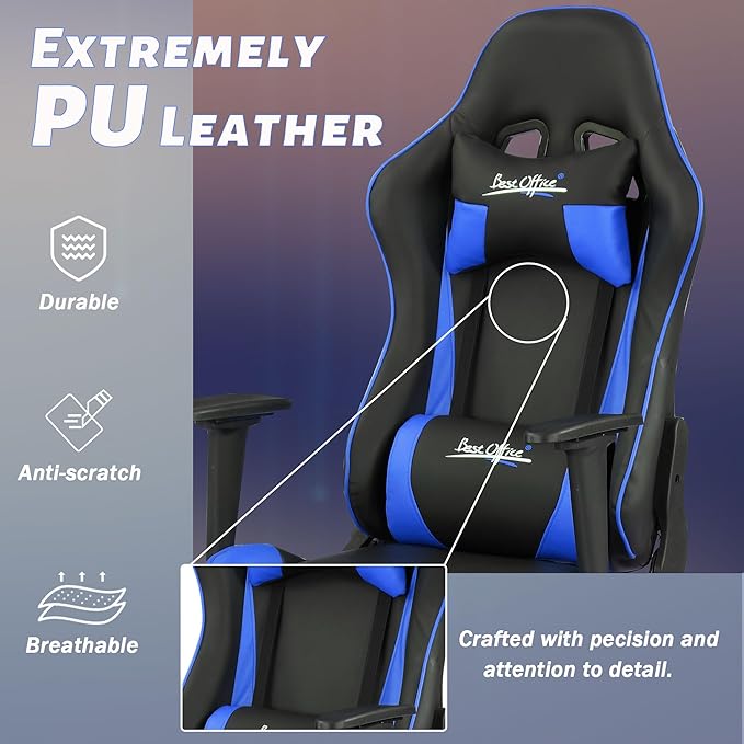 Silla Gamer Chair - Adults &amp Kids PC Gaming Recliner with Headrest &amp Lumbar Support