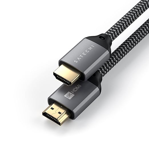 Satechi 8K HDMI 2.1 Cable Supports 8K @ 60Hz and Ultra High Speed 4K @ 120Hz 48Gbps HDMI to HDMI Capable Compatible with iMac Mac mini MacBook Air/Pro M5/M4 Windows and More (6.6 ft/2m)