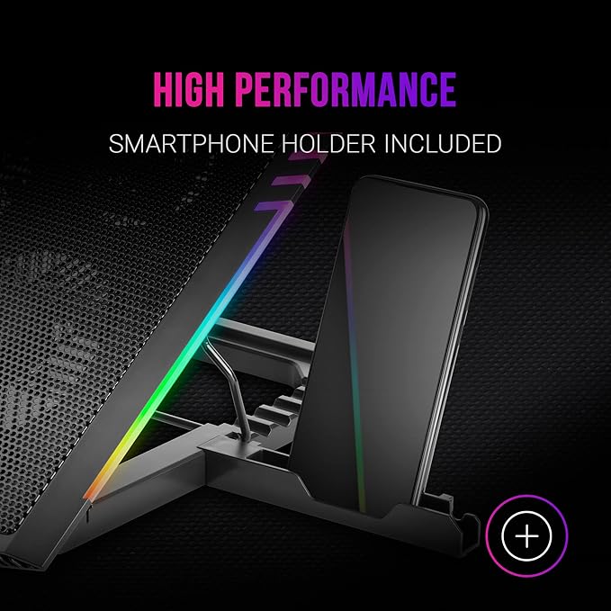 Mars Gaming MNBC5 XL Cooling Base &amp Stand ARGB 6 Fans Smartphone Holder
