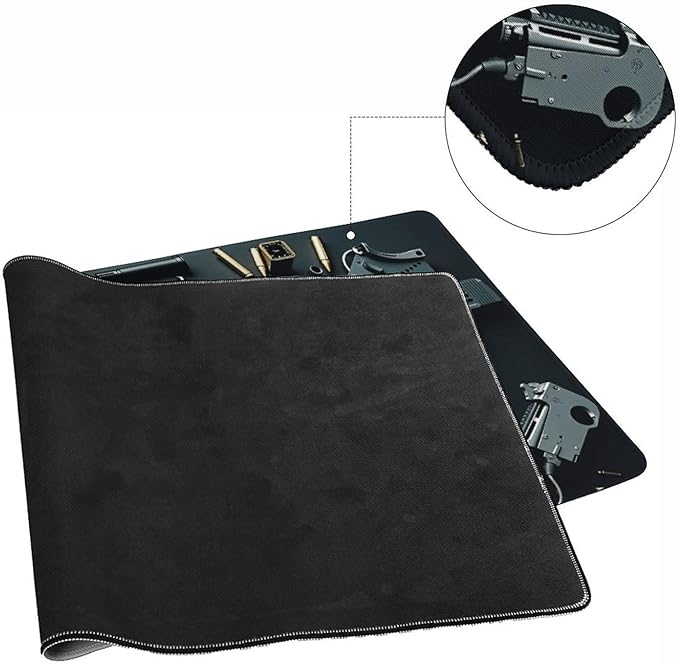 Military Gear Arsenal Set Gaming Mouse Pad Non-Slip Rubber Base XXL Mousepad Waterproof Washable Stitched Edge Mouse Mat for Desk Home Office 35.5x16