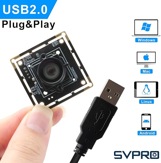 SVPRO 5MP USB Camera Module1944P 30FPS 1/2.8” CMOS IMX335 Sensor Low Light Lightburm Camera for Laser Engraver UVC Plug and Play Webcam Board for PC/Mac Raspberry Pi