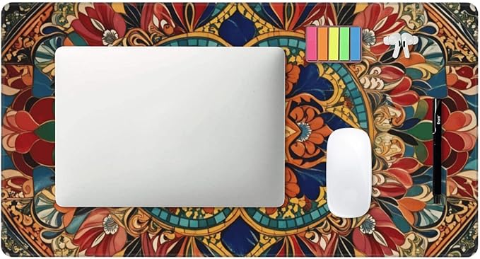 Mandala Flower Desk Cover MatExtended Large Mouse PadComputer Laptop Mat Desk Decor for Office Game Home 30x16 Inch