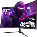 ZZA 27 Inch Curved Computer Monitor200Hz|180Hz|144Hz Pc Monitors FHD 1080P 1800R VA Screen Monitor 27 inch 100% sRGB AMD FreeSync Eye Care Ultra-Thin Bezels HDMI &amp DP Port