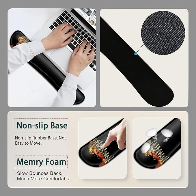 Large Mouse Pad Ergonomic Mouse Pad with Wrist Rest and Keyboard Wrist Rest 4 in 1 Set 31.5 x11.8 inch Extended Desk Pad for Home Office African American Black Queen Women XXL Gaming Mouse Mat