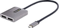 StarTech.com USB-C to Dual Displayport 1.4 Adapter USB Type-C Muliti-Monitor MST Hub Dual 5K 60Hz DP Laptop Display Extender / Splitter HDR Extra-Long Built-In Cable Windows Only (MST14CD122DP)