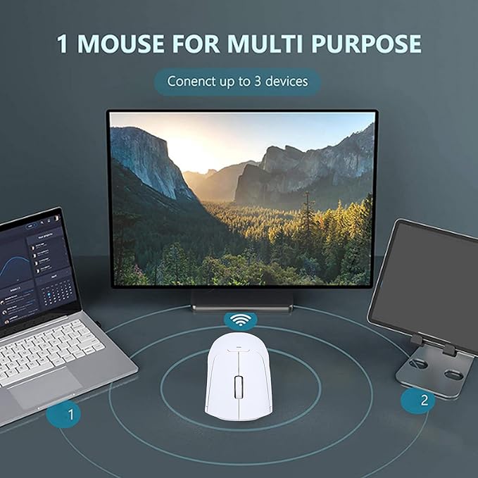 VBESTLIFE Wireless Mouse with Fingerprint Reader 2400 DPI Biometric Fingerprint Scanner Mouse with 2.4G BT5.0 USB Connectivity for PC Laptop