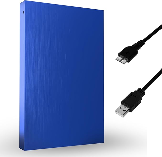 320GB External Hard Drive USB 3.0 Portable 2.5-Inch External HDD Backup Storage for Laptop PC Mac Gaming Console (PS3/PS4) – Blue