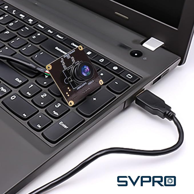 SVPRO Global Shutter USB Camera Module 90fps High Speed Webcam Board 1920x1200 2MP AR0234 UVC Webcam Module with Distortion Free M12 Lens for ComputerSlow Motion Board Camera for Golf Swing