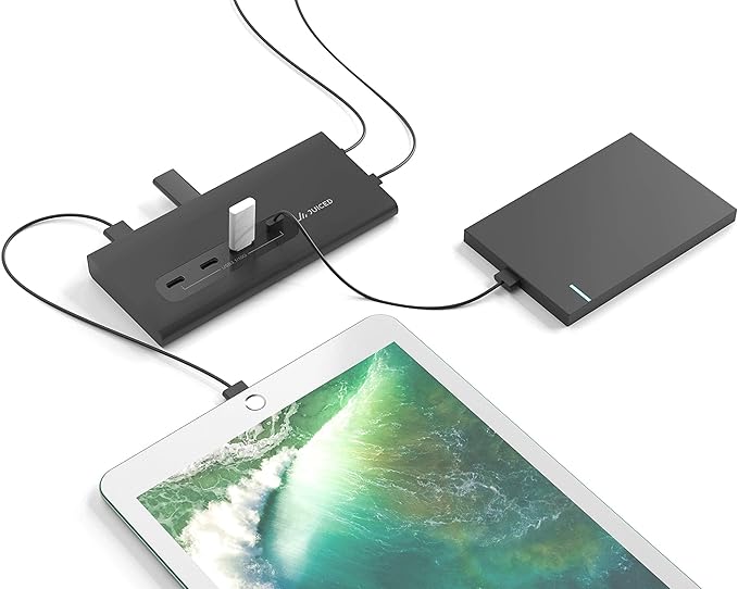 Juiced Systems VertexHUB High-Speed USB-C &amp USB-A Hub - 10 Gbps Transfer USB 3.2 Gen 2 4X USB-C Ports 3X USB-A Ports Fast Charging