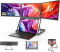 14-inch Laptop Screen Extender with 360° Swivel Axis Design Portable Foldable Triple Monitor HDMI/USB-C Compatible with Windows Mac