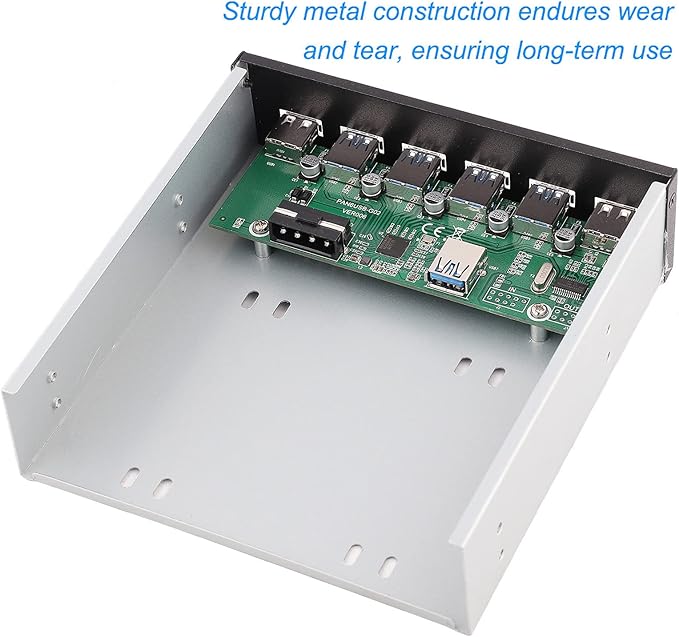 USB 3.0 Front Panel Hub Optical Drive 5.25 Inch Panel Computer Expansion Board with 4-Port USB3.0 &amp 2-Port USB 2.0 &amp 19pin Cable &amp SATA Cable
