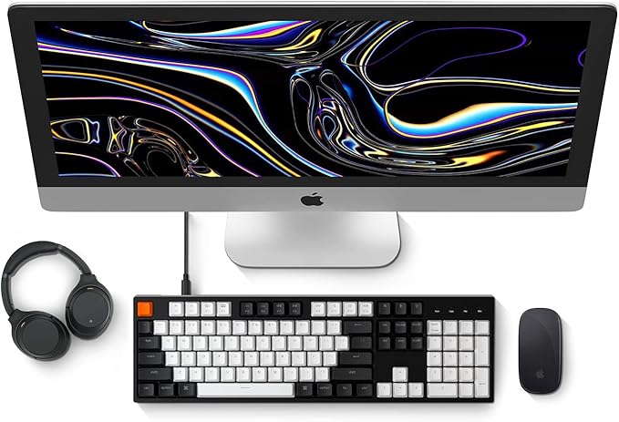 Keychron C2 Full Size Wired Mechanical Keyboard for Mac Hot-swappable Gateron G Pro Red Switch White Backlight 104 Keys ABS keycaps Gaming Keyboard for WindowsType-C Braid Cable