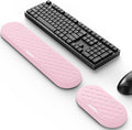 TopMade Upgraded Wider Wrist Rest Set Soft Memory Foam Keyboard Hand Rest Pad Computer Ergonomic Keyboard Mouse Wrist Support for Typing Pain Relief Comfort for Office Gaming Study Pink