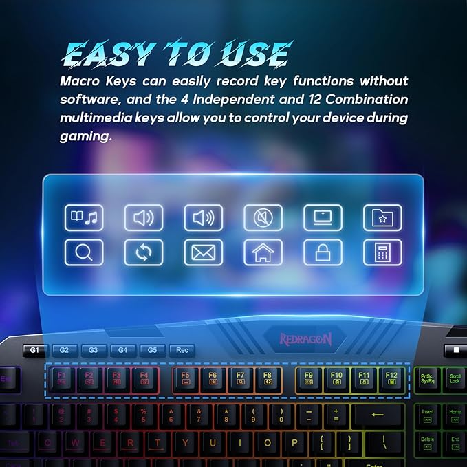 Redragon S101-3 PRO Gaming Keyboard and Mouse RGB Backlit Programmable Keyboard Mouse with Software Independent Macro Record Keys Value Combo Set New Update Version