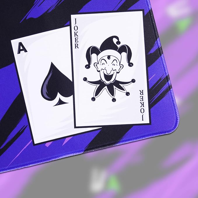 Joker Graffiti Desk Mat | Large Extended Gaming Mouse Pad | Anti-Slip Base | 35.4 x 15.7 Inches | PC Gaming Accessories | Premium Stitched Edges | Royal Flush Gaming