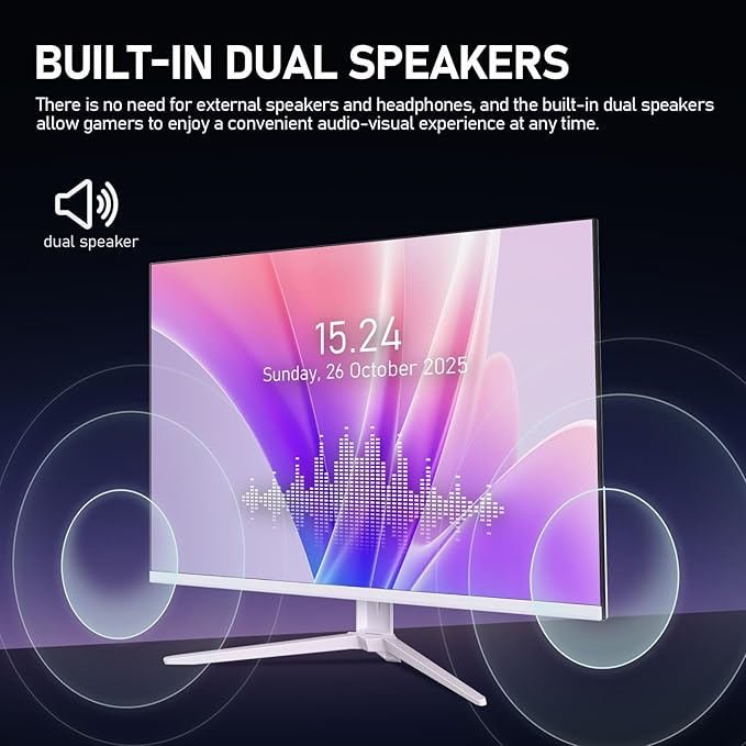 Gawfolk 28 inch UHD 4K Computer Monitor IPS Ultra HD (3840×2560p) Screen 3:2 10Bit 1.07 Billion Colours 128% sRGB Built-in Speakers 178° Wide Viewing Angle DisplayPort HDMI White