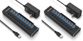 Powered USB Hub Rosonway Aluminum 10 Port USB 3.0 Data Hub with 36W (12V/3A) Power Adapter and Individual On/Off Switches USB Splitter(RSH-A10) (Pack of 2)