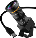 USB Webcam 5MP Color Industrial USB Camera with CS-Mount 5-50mm 10X Manual Zoom Lens – 1944P@30fps Plug-and-Play for PC Live Streaming Video Conferencing &amp Projects