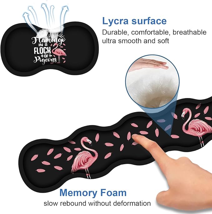 Ergonomic Memory Foam Mouse Pad Wrist Rest Set Be a Flamingo in a Flock Pigeons Inspirational Quote Large Desk Pad + Keyboard Wrist Rest + Mouse Wrist Cushion + Coaster for Home Office Study Gaming
