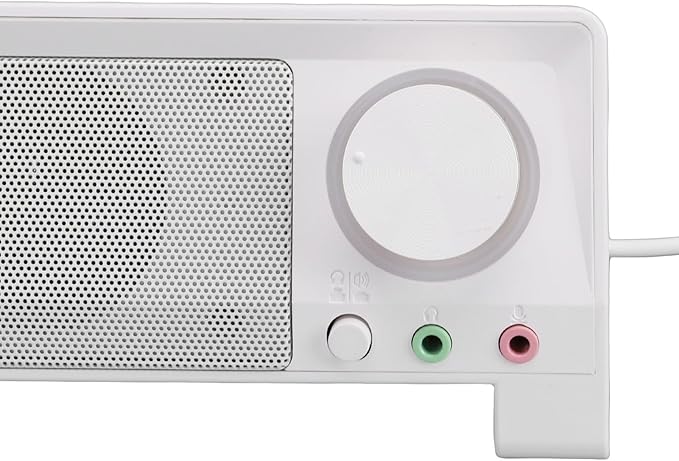 Keenso Computer Speakers Dual High Power Speakers and Digital Signal Processor Bass Technology Non Slip Pads and Space Saving Design with 3.5mm and USB Sound Input Ports for
