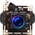ELP Sony IMX323 Sensor Mini Wide Angle USB Camera Module with Microphone 170degree Fisheye Lens HD 1080P 0.01Lux Low Light Video Audio PC Camera UVC H.264 USB2.0 Embedded Webcam Board for Computer