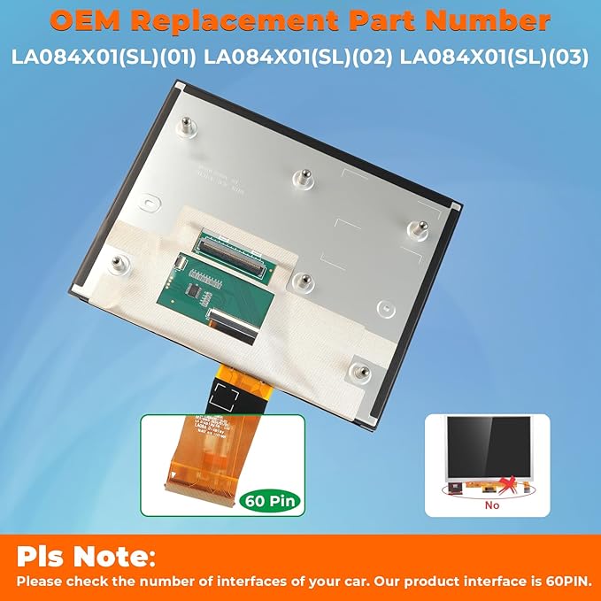 8.4 Uconnect 4C NAV UAQ Touch Screen Display LCD Monitor Replacement for Dodge RAM Jeep Chrysler 2017-2022 Replaces LA084X01(SL)(02)