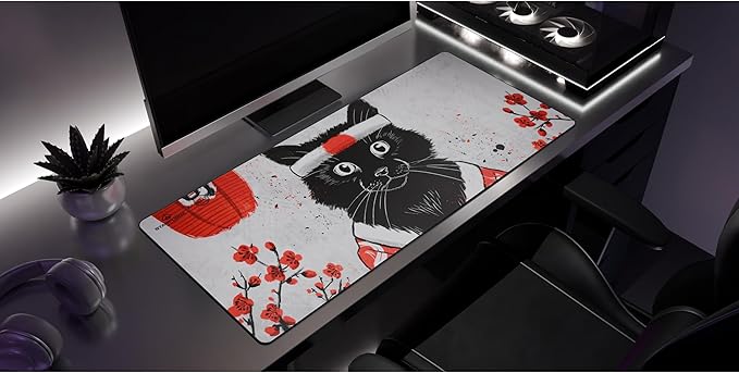 Sushi Cat Gaming Desk Mat – Large Extended Mouse &amp Keyboard Pad
