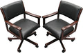 Signature Game Table Rocker-Swivel Chairs (Sold in Pairs) (Mahogany)