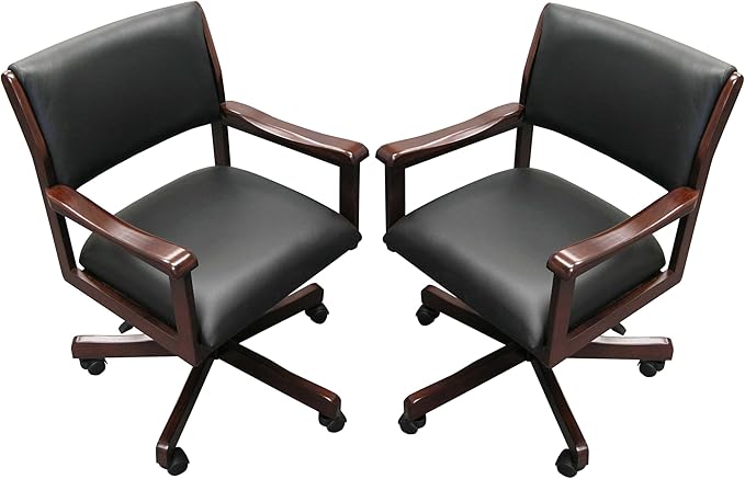Signature Game Table Rocker-Swivel Chairs (Sold in Pairs) (Mahogany)