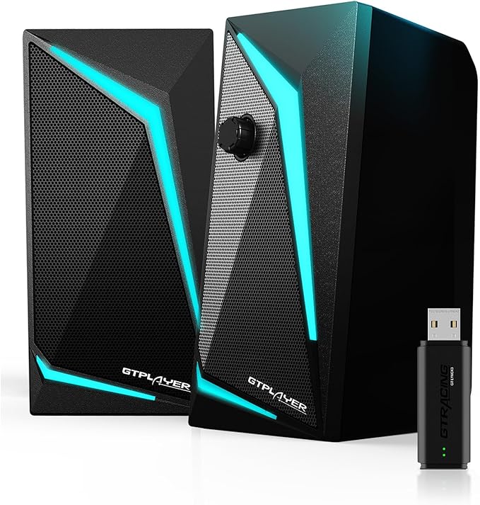 GTPLAYER Computer Speakers USB Powered RGB Gaming Speakers Bluetooth for Desktop PC Laptop Tablets and GT Family Music Gaming Chair