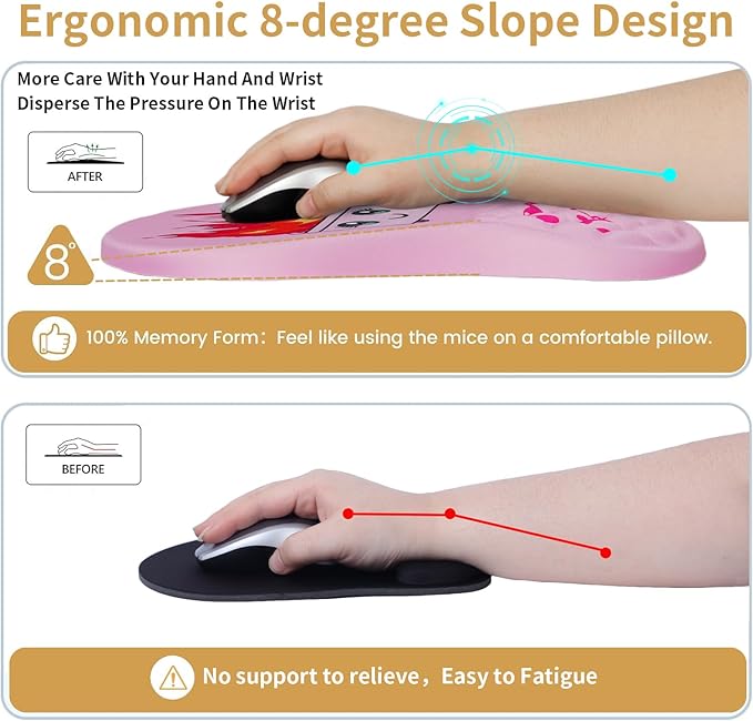 L-SPOUTTO Mouse Pad Wrist SupportErgonomic Mouse Pad with Wrist RestComputer Mouse Pads Pain Relief Keyboard Wrist Rest with CoasterComputer Mouse Pad for Desk Laptop Office-Fire on Dumpster