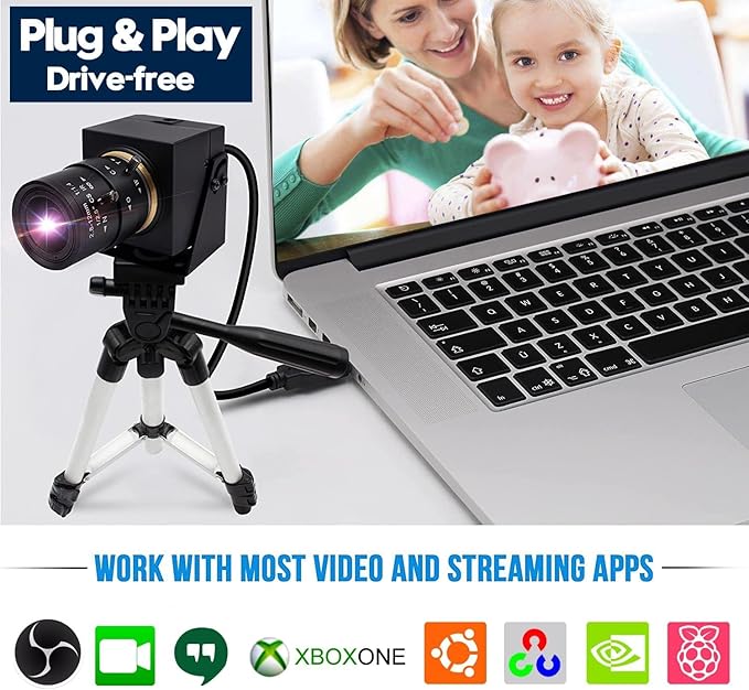 SVPRO 1080P USB Webcam with Telephoto 5-50mm Lens Full HD Computer Camera 100fps/60fps/30fps for Windows/Mac/Linux/Android