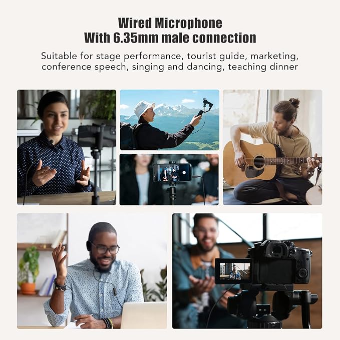 Headworn Microphone with Dynamic Transducer for HiFi Sound 5m Long Cable Earhook Microphone with 6.35mm Jack for Karaoke Systems Lecturers and Presenters