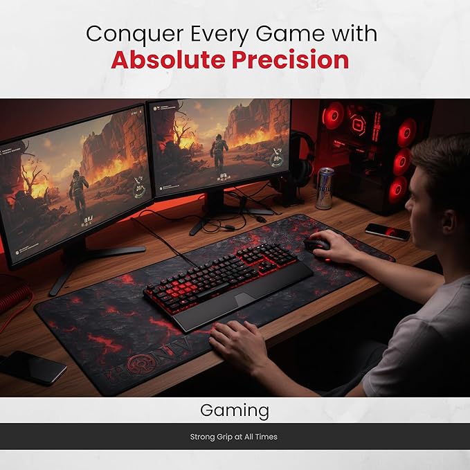 Gaming Mouse Pad XL Desk Mat 35.4x15.7 Inches – Large Mouse Mat with Non-Slip Rubber Base Smooth Surface for Work &amp Play Extended Desk Pad for Office or Gaming Setup