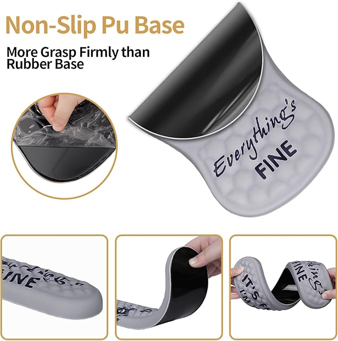 L-SPOUTTO Mouse Pad Wrist SupportErgonomic Mouse Pad with Wrist RestComputer Mouse Pads Pain Relief Keyboard Wrist Rest with Coaster SetNon-Slip Computer Mouse Pad for Desk Laptop Office-Black Cat