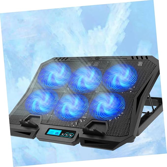 Laptop Cooling Stand with Fan 15.6-inch Quiet Cooling Pad Adjustable Speed Blue LED and Laptop Heat Dissipation for Office and Home Use