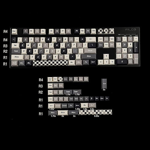 144 Chess Board Keycaps Dye-Sub Thick PBT Cherry Profile Key caps for TKL 61 64 68 75 87 96 104 108 GMMK MX Mechanical Keyboard