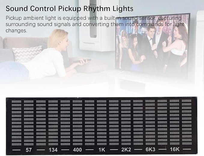 LED Sound Controlled Music Spectrum Display Pickup Ambient Light Atmospheric Rhythm Light Module LED Music Spectrum Voice Controlled Rhythm Light