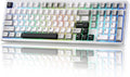 YUNZII AL98 QMK/VIA Wireless Mechanical Gaming KeyboardFull AluminumBT/2.4G/USB-C Pre-Lubed Hot Swappable Gasket Mount 1800 LayoutRGB Backlit for Win/Mac (White Cocoa Cream V2 Switch)