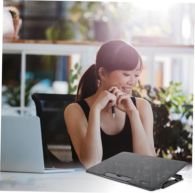 Homoyoyo Laptop Cooling Pad Adjustable Height Fan Air Cooler for Laptops up to USB Powered Lightweight Slim Design for Noise Cooling for Travel and Business Use