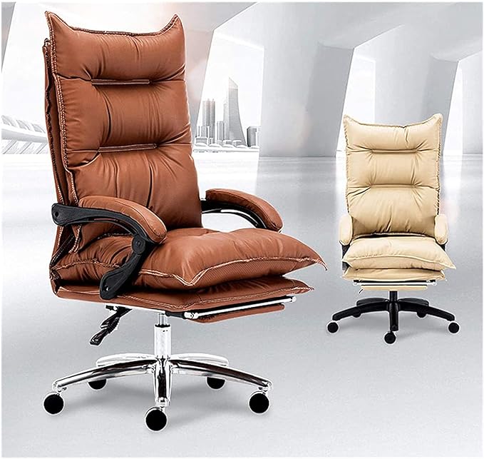 Home Office Chair Ergonomic Office Chair Swivel Desk Chair Gaming Recliner Computer Chair with Retractable Footrest Swivel Leather Office Chair for Home High Back Desk Chair