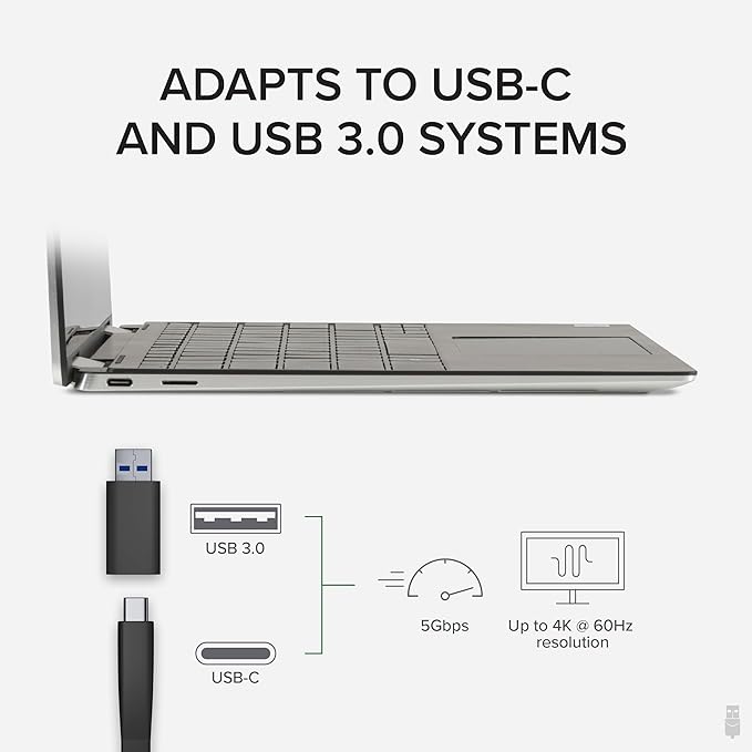 Plugable 4K DisplayPort and HDMI Dual Monitor Adapter for USB 3.0 and USB-C Compatible with Windows