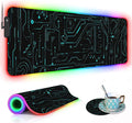 RGB Gaming Mouse Pad with Coffee Coaster XXL Large Glowing LED Mousepad Anti-Slip Rubber Base Computer Keyboard Desk Mouse Mat 31.5 X 11.8 Inch - Circuit Board Pattern