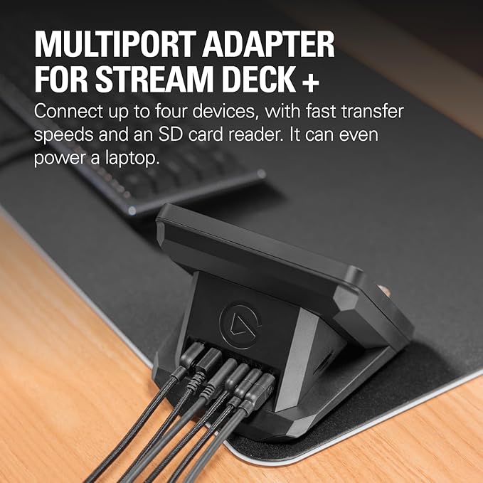 Elgato USB Hub – For Stream Deck + 2 USB-C Ports/2 USB-A Ports Power Delivery SD/microSD Card Reader – USB-C Mac/PC Stream Deck &amp Power Supply Not Included
