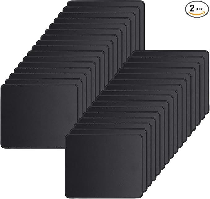 Black Mouse Pad for Desk Basic Mouse Pads Bundle for Compuer and Laptop Big Mouse Mat with Non-Slip Rubber Base &amp Stitched Edges Premium-Textured &amp Waterproof Computer Mousepad (32PC Size