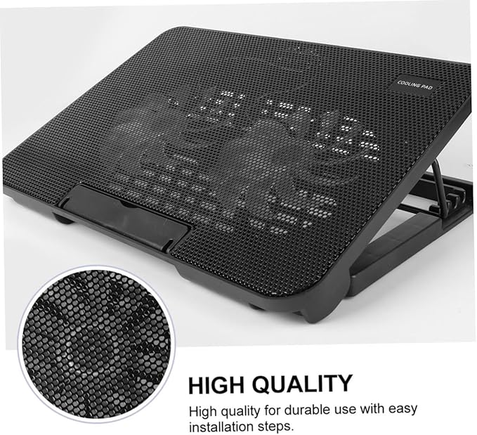 MERRYHAPY Laptop Cooling Pad Dual USB Fans Portable Notebook Cooler Stand for Enhanced Heat Dissipation Black