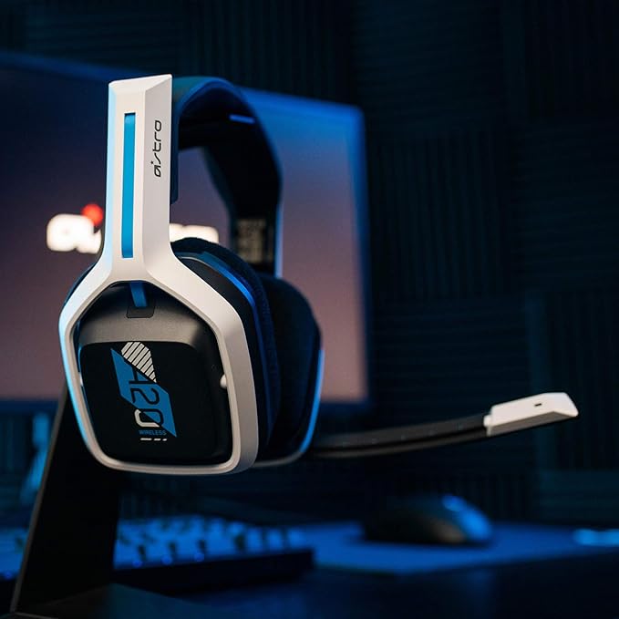ASTRO Gaming A20 Wireless Headset Gen 2 - Compatible with PlayStation 4 &amp 5 / PC/Mac - White/Blue