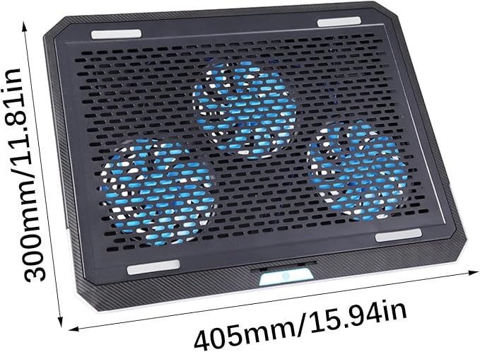 Portable Laptop Cooling Pad with RGB Lighting Silents Operations Foldable Compatibility Metal Stand