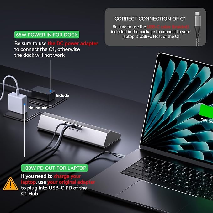 Gitfos Powered USB Hub13 in 1 USB 3.2 Hub USB C Hub with PD 100W USB C 45W Charging10Gbps Data 7 USB A 3.0 Ports 65W Power Adapter and 3.3FT Cable Aluminum USB Hub for PCLaptopMacBookiPad